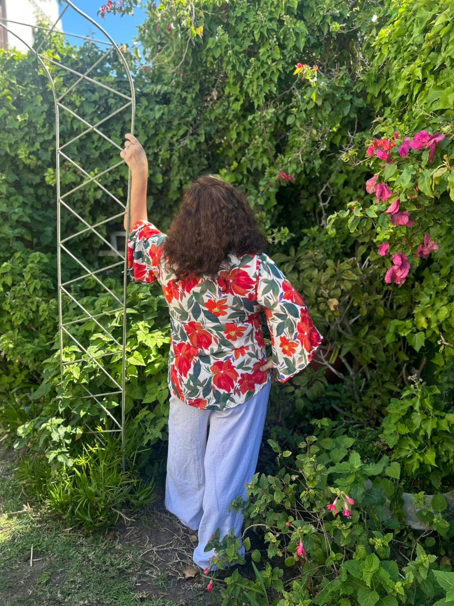 も*も様 Flower ribbon tops Red Red Floral Col's Top – Mon Ami by Collette