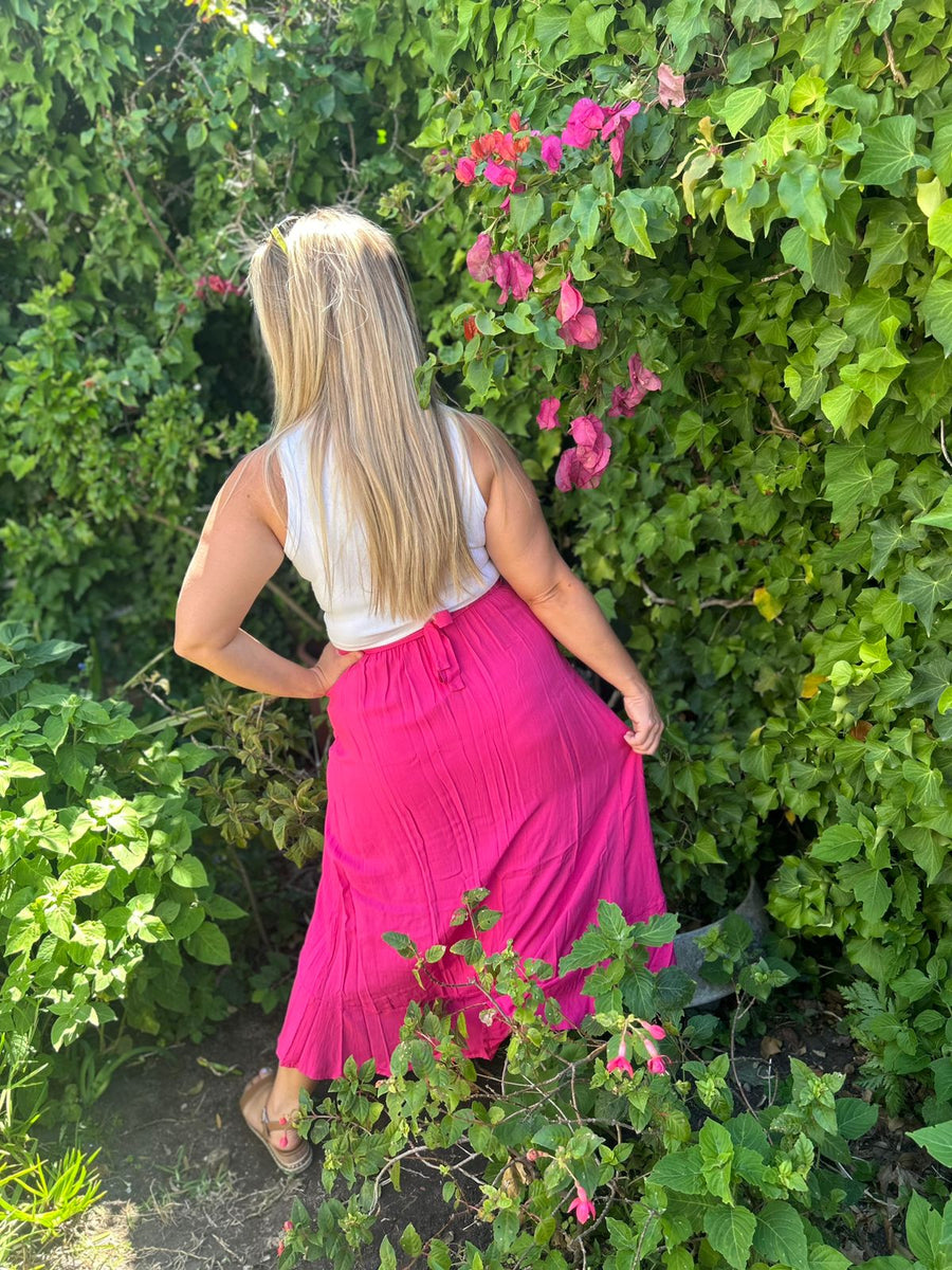 Bright Pink Wrap Skirt | Mon Ami by Collette