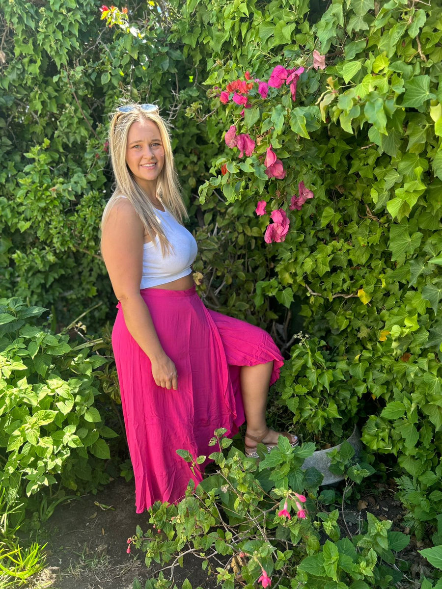 Bright Pink Wrap Skirt | Mon Ami by Collette