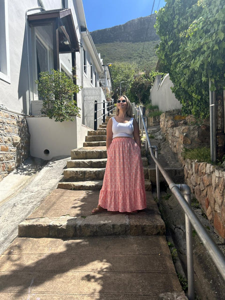 Peach Gypsy Maxi Skirt
