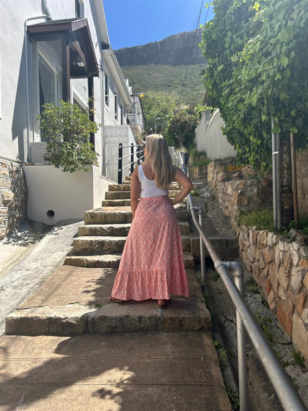 Peach Gypsy Maxi Skirt