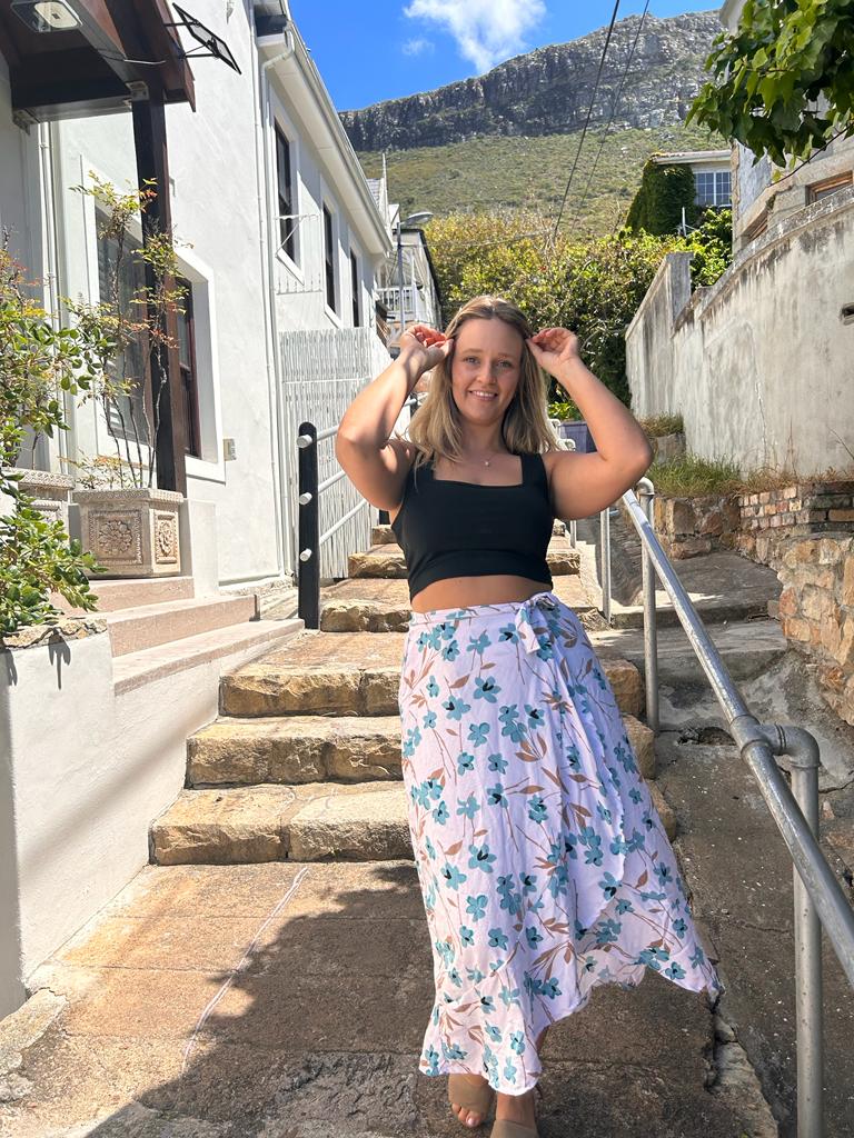 Floral wrap cheap maxi skirt