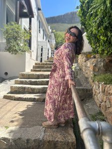 Lilac Floral Maxi Shift Dress