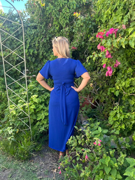 Royal Blue Summer Wrap Dress