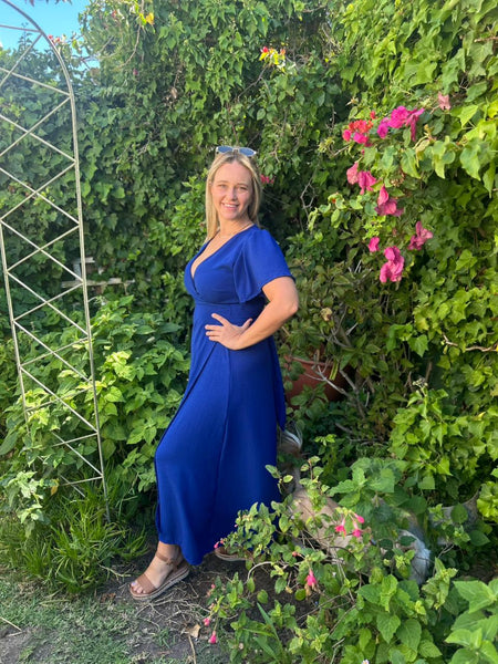 Royal Blue Summer Wrap Dress