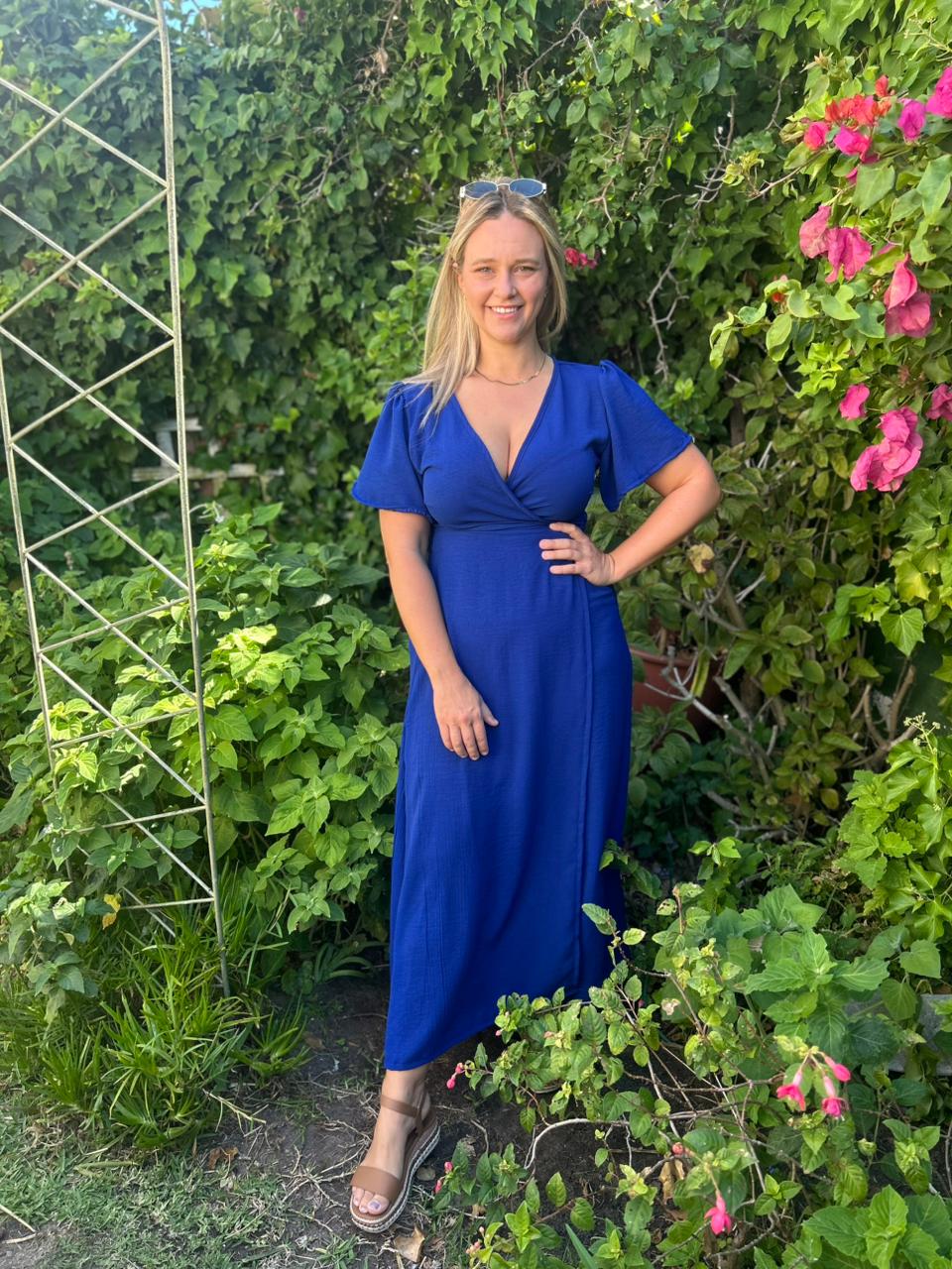Royal Blue Summer Wrap Dress Mon Ami by Collette Royal Blue Summer Wrap Dress Mon Ami by Collette