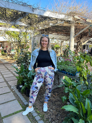 Purple Print Joggers