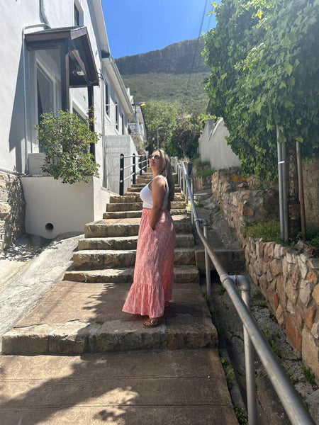 Peach Gypsy Maxi Skirt