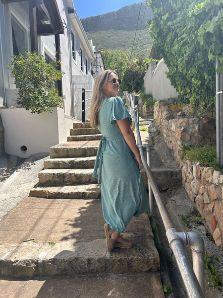 Sage Green Summer Wrap Dress