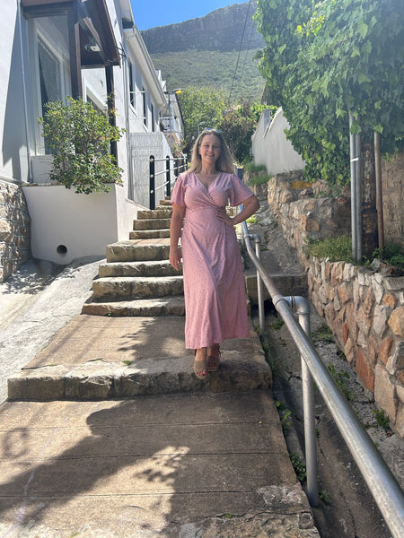 Dusty Pink Summer Wrap Dress