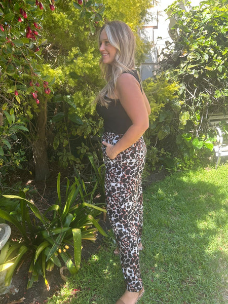 Cheetah Print Elastic Trousers