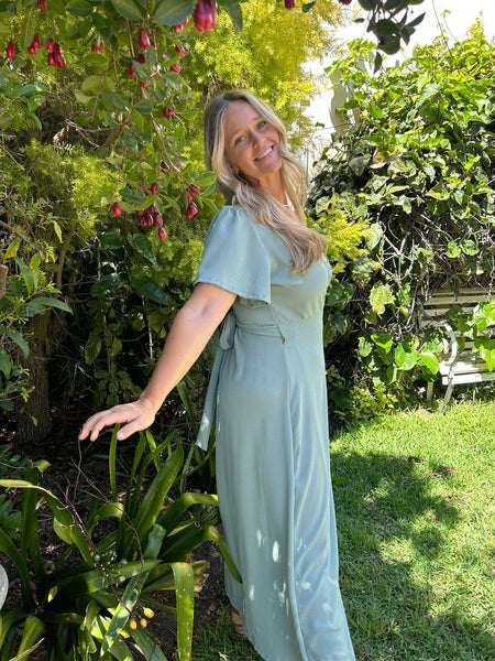 Mint Summer Wrap Dress