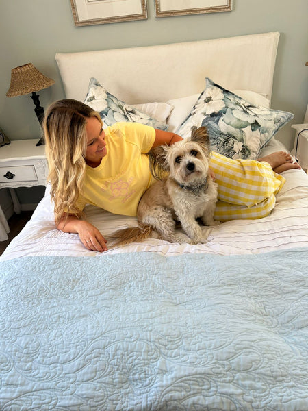 Yellow Check Summer PJ Set