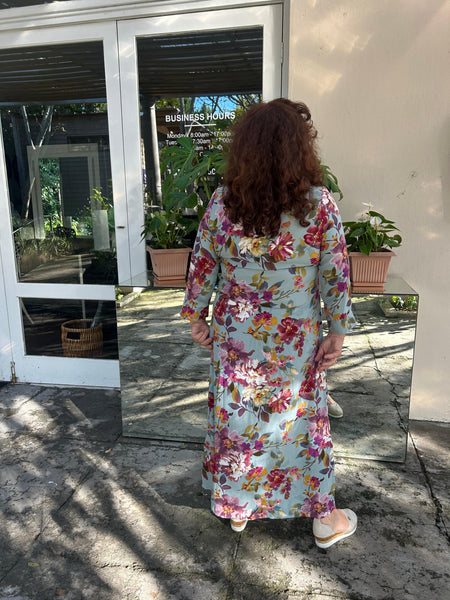 Blue Blooms Maxi Dress