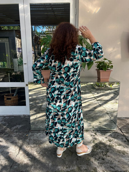 Turquoise Safari Maxi Dress