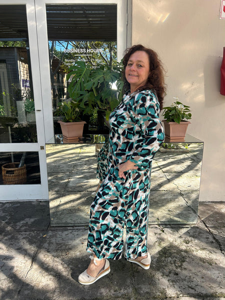 Turquoise Safari Maxi Dress