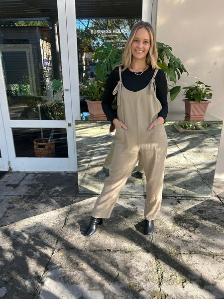 Beige Dungarees