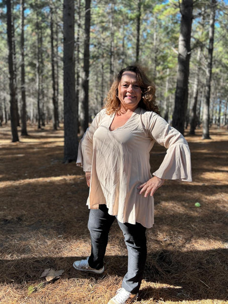 Beige Boho Top