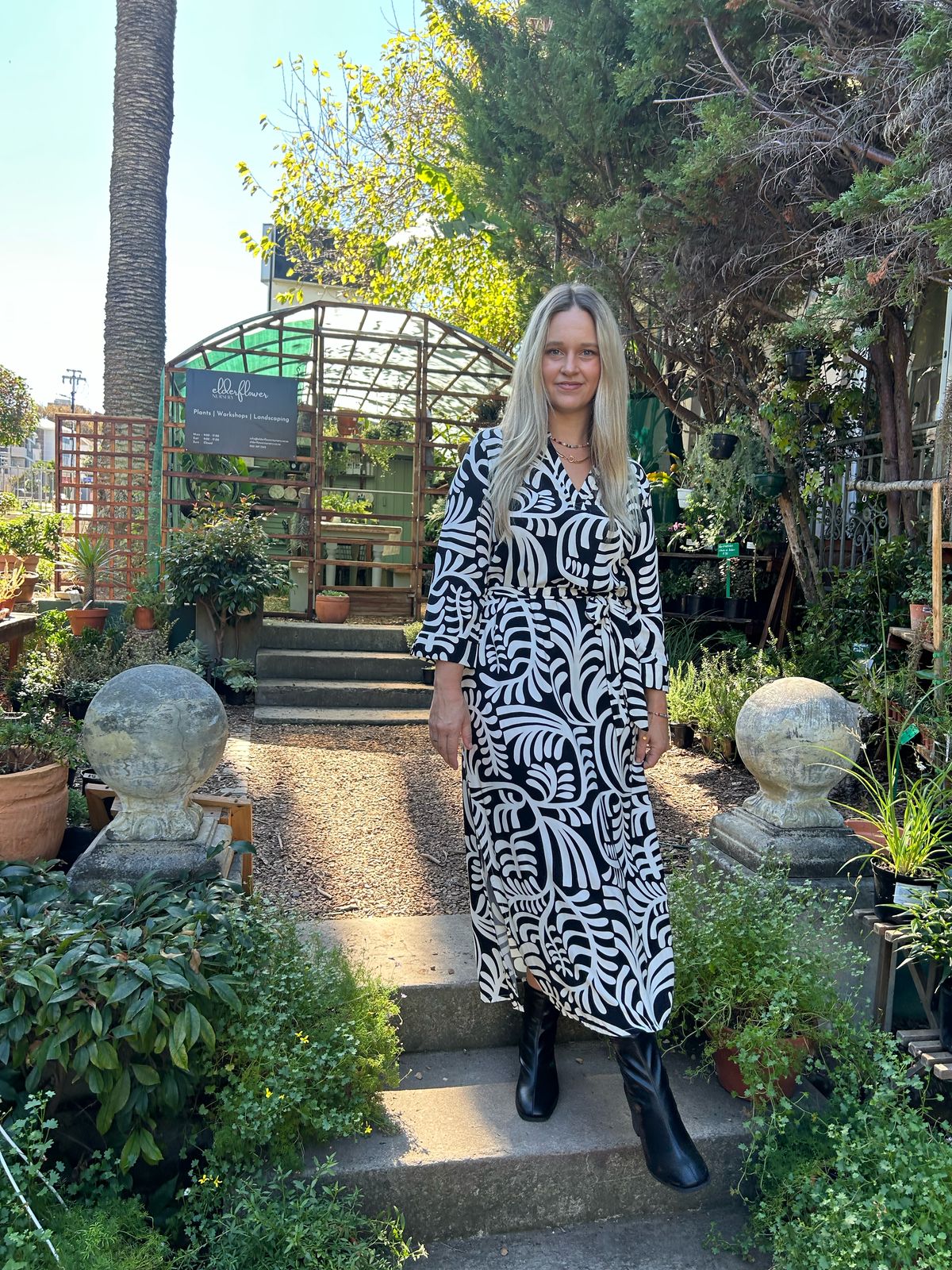 Black and White Maxi Shift Dress