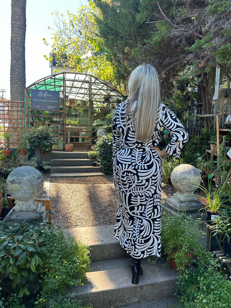 Black and White Maxi Shift Dress