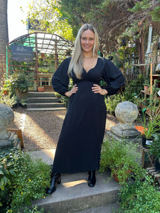 Black Winter Wrap Dress