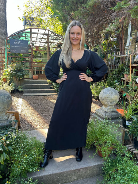 Black Winter Wrap Dress