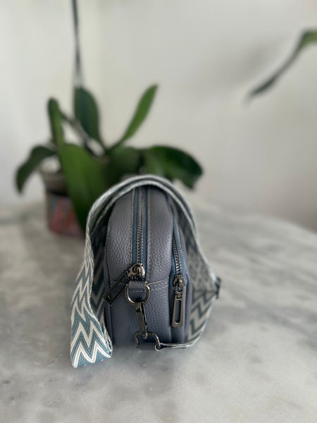 Blue Leather Handbag