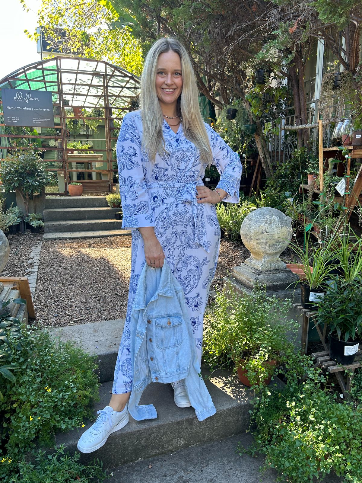 Blue Paisley Maxi Shift Dress