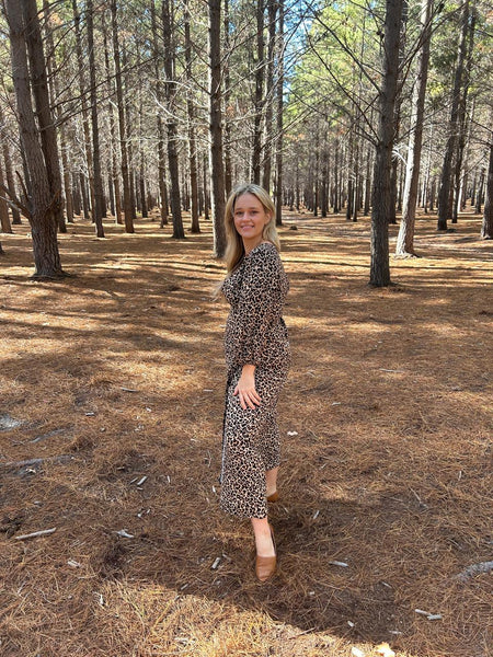 Cheetah Print Winter Wrap Dress