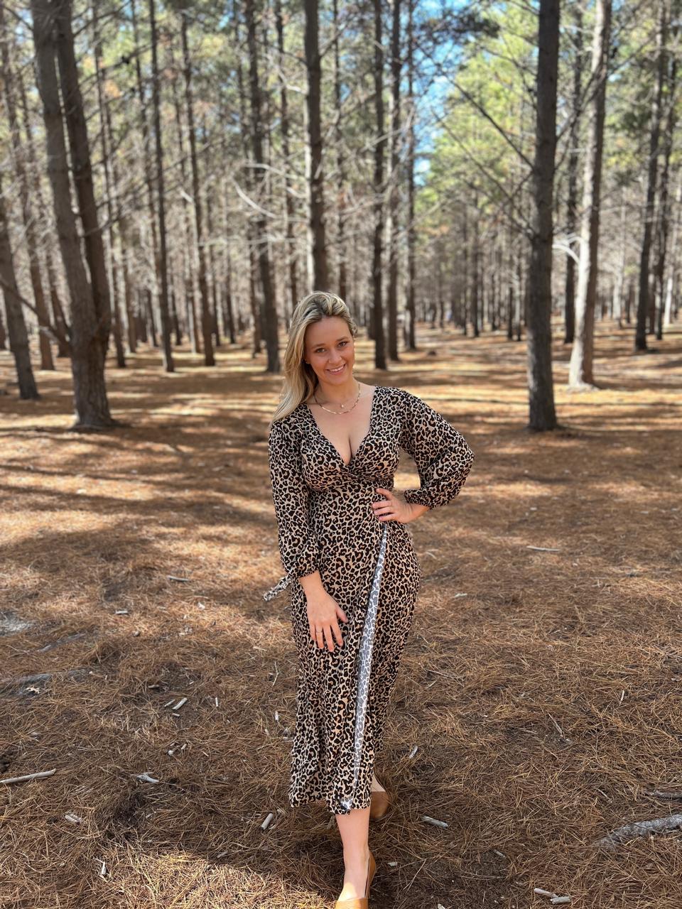 Cheetah Print Winter Wrap Dress