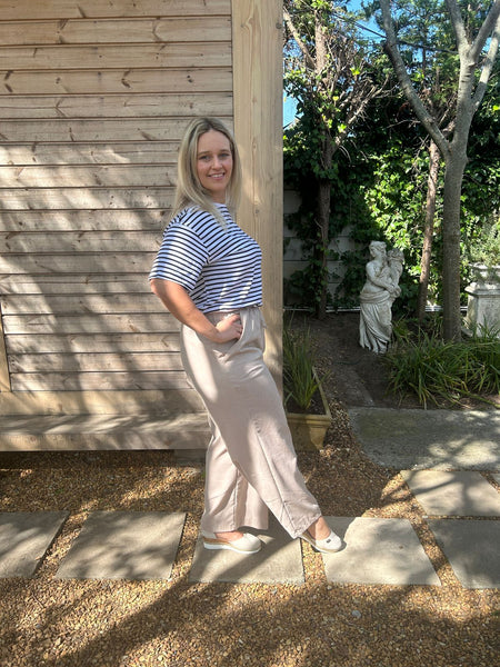 Cream Wide Leg Trouser