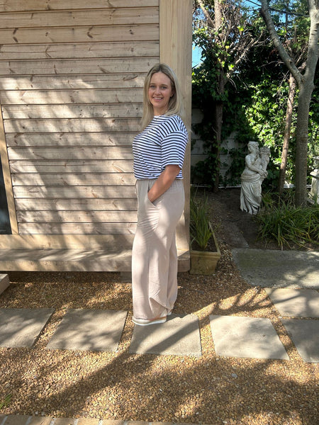 Cream Wide Leg Trouser