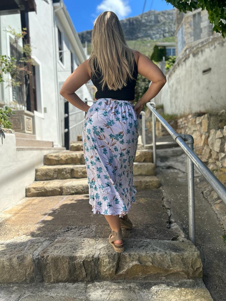 Floral wrap skirt best sale