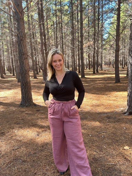 Plum Wide Leg Trouser