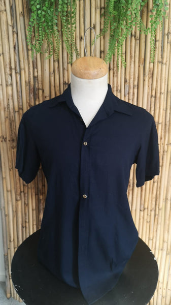 Navy Linen Men's Shirt