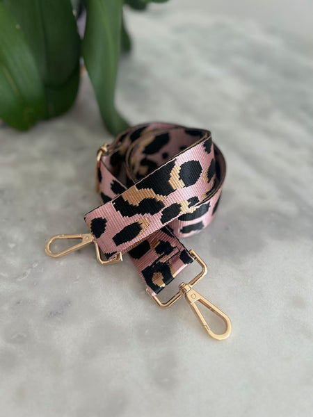 Pink Leopard Bag Strap