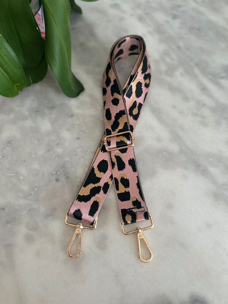 Pink Leopard Bag Strap