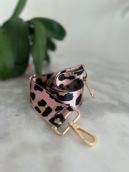 Pink Leopard Bag Strap