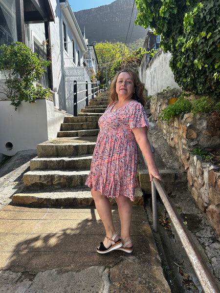 Peach Paisley Tier Dress