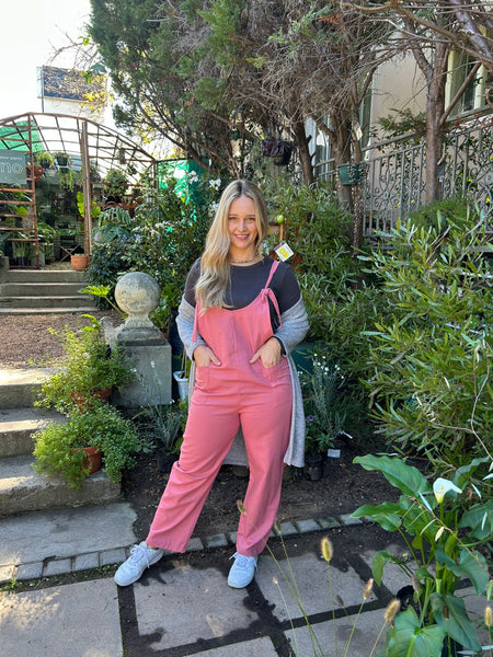 Watermelon Linen Blend Dungarees