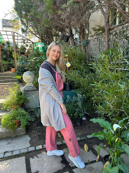 Watermelon Linen Blend Dungarees