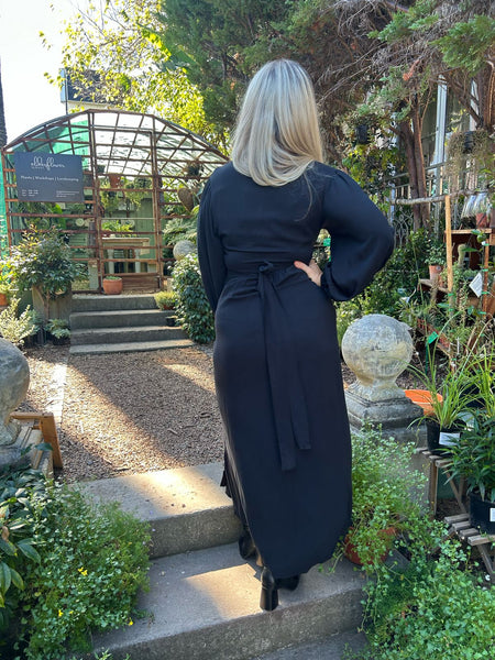Black Winter Wrap Dress