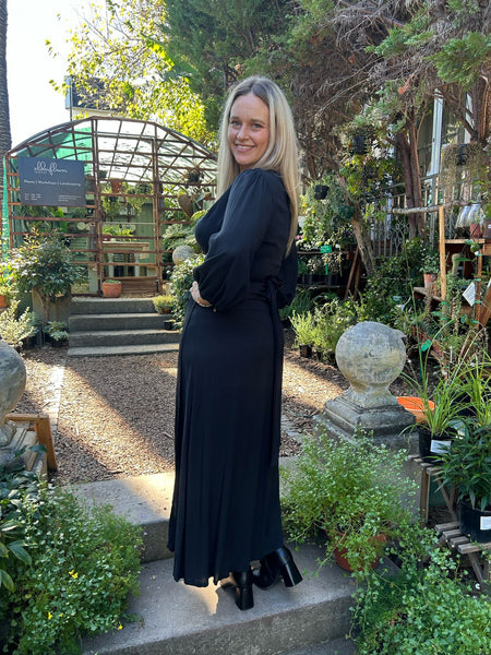 Black Winter Wrap Dress