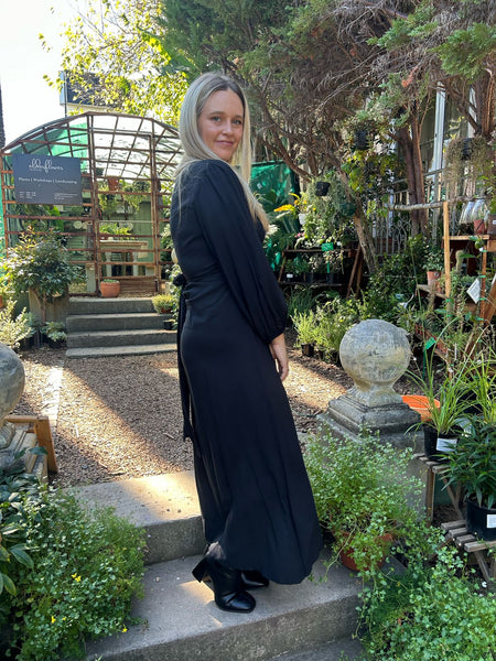 Black Winter Wrap Dress