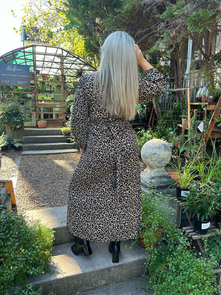Cheetah Print Wrap Dress